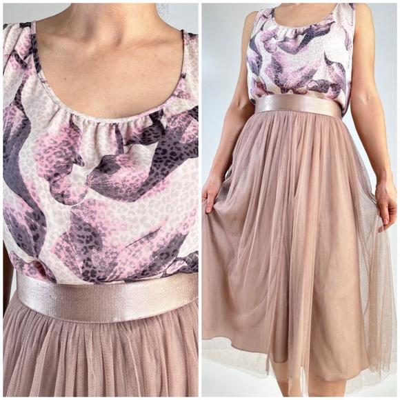 NEW! Women's Escada Pink and Purple Floral Animal Print Blouse Size 42